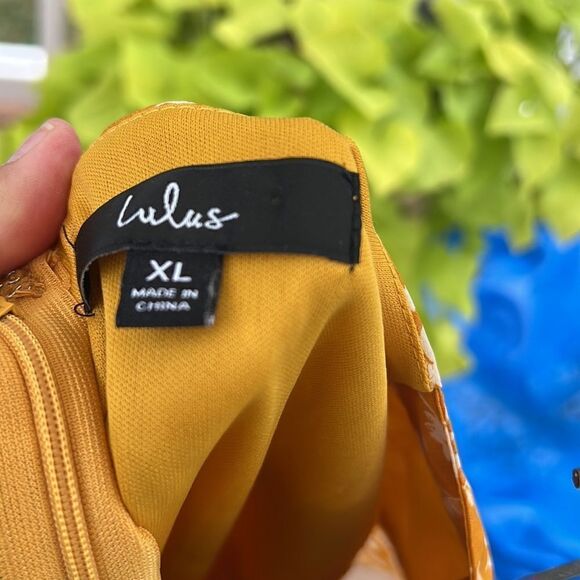 Lulus Women’s XL mustard yellow floral midi flowing dress NWOT boho prairie core - Picture 12 of 16